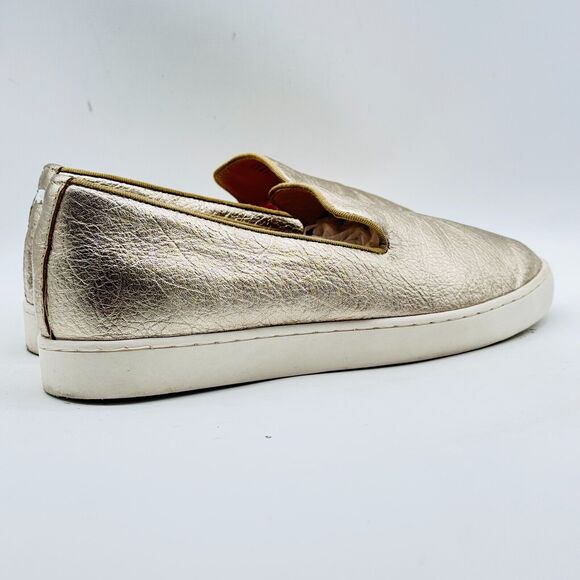 Birdies Shoes Womens 7 Gold Leather Slip On Loafers Flats Swift Casual Comfort - Picture 5 of 10